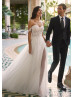 Off Shoulder Beaded Ivory Lace Tulle Gorgeous Wedding Dress